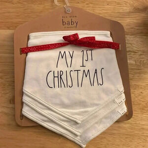 NEW Rae Dunn Baby Set of 3 Holiday Christmas Bandana Bibs